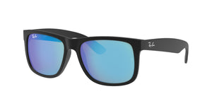 RAYBAN JUSTIN RB4165 RUBBER BLACK, BLUE FLASH