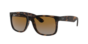 RAYBAN JUSTIN RB4165 RUBBER HAVANA, GREY GRADIENT BROWN