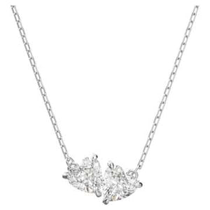 MESMERA:NECKLACE HEART CZWH/RHODIUM