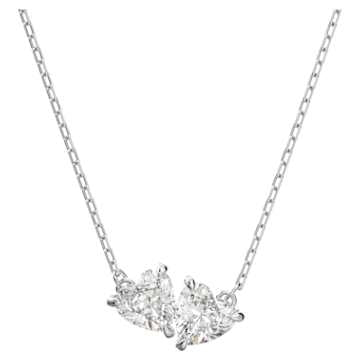 MESMERA:NECKLACE HEART CZWH/RHODIUM
