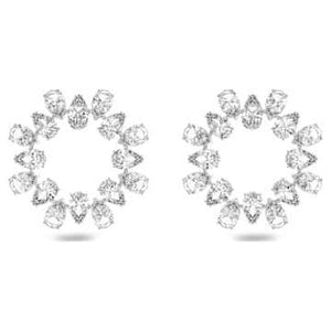 MATRIX:EARRING CIR PR WHITE/RHODIUM
