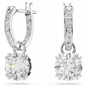 SELF SERVICE: STILLA: EARRING DROP M WHITE/RHODIUM