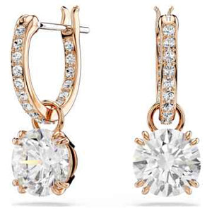 SELF SERVICE: STILLA:EARRING DROP M WHITE/ROSE GOLD