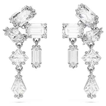 MESMERA:EARRING CLUSTER CRY/RHODIUM