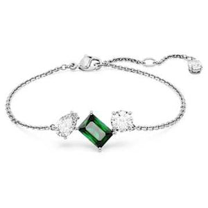 MESMERA:BRACELET GREEN WHITE/RHODIUM M