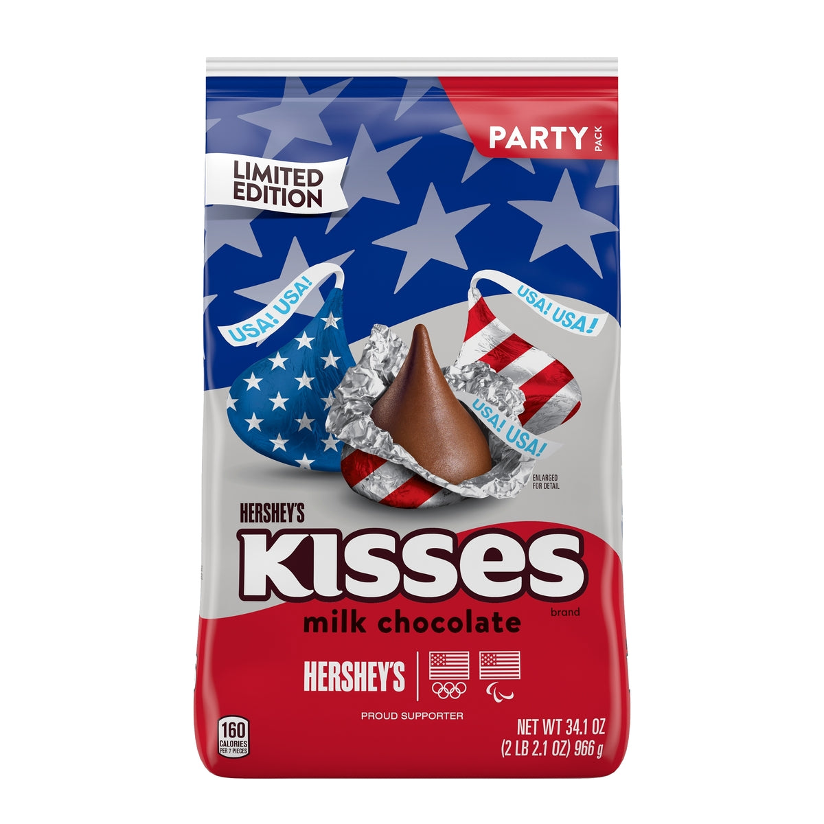 HERSHEY'S KISSES Patriotic Foils Milk Chocolate Candy Share Bag