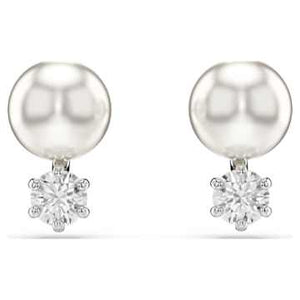 SELF SERVICE: MATRIX:EARRING STUDS WHITE/RHODIUM