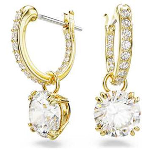 SELF SERVICE: STILLA:EARRING DROP M WHITE/GOLD