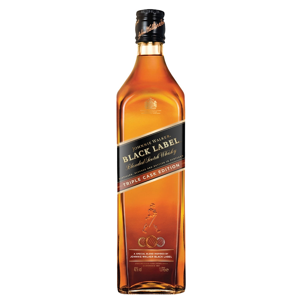 Johnnie Walker Black Label Triple Cask Blended Scotch Whisky 1L Travel Exclusive